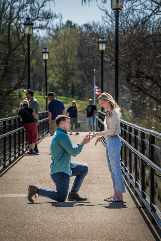 Galena Foot Bridge Proposal by Amy May Photography