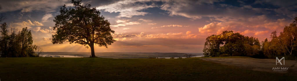 Galena hillside overlook glowing at sunset, popular photography location recommended by local Galena photographer